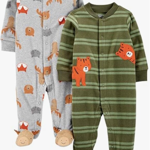 Simple Joys by Carter's 2-pack fleece footed sleep & play sleepers (3-6 months) - Picture 1 of 8